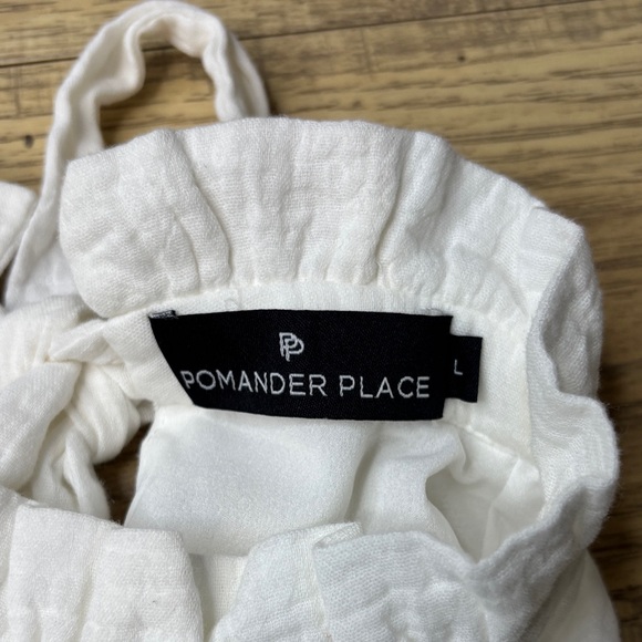 Women’s Pomander Place Gauze Morgan Swing Tiered Mini Dress White Size Large - Picture 4 of 9